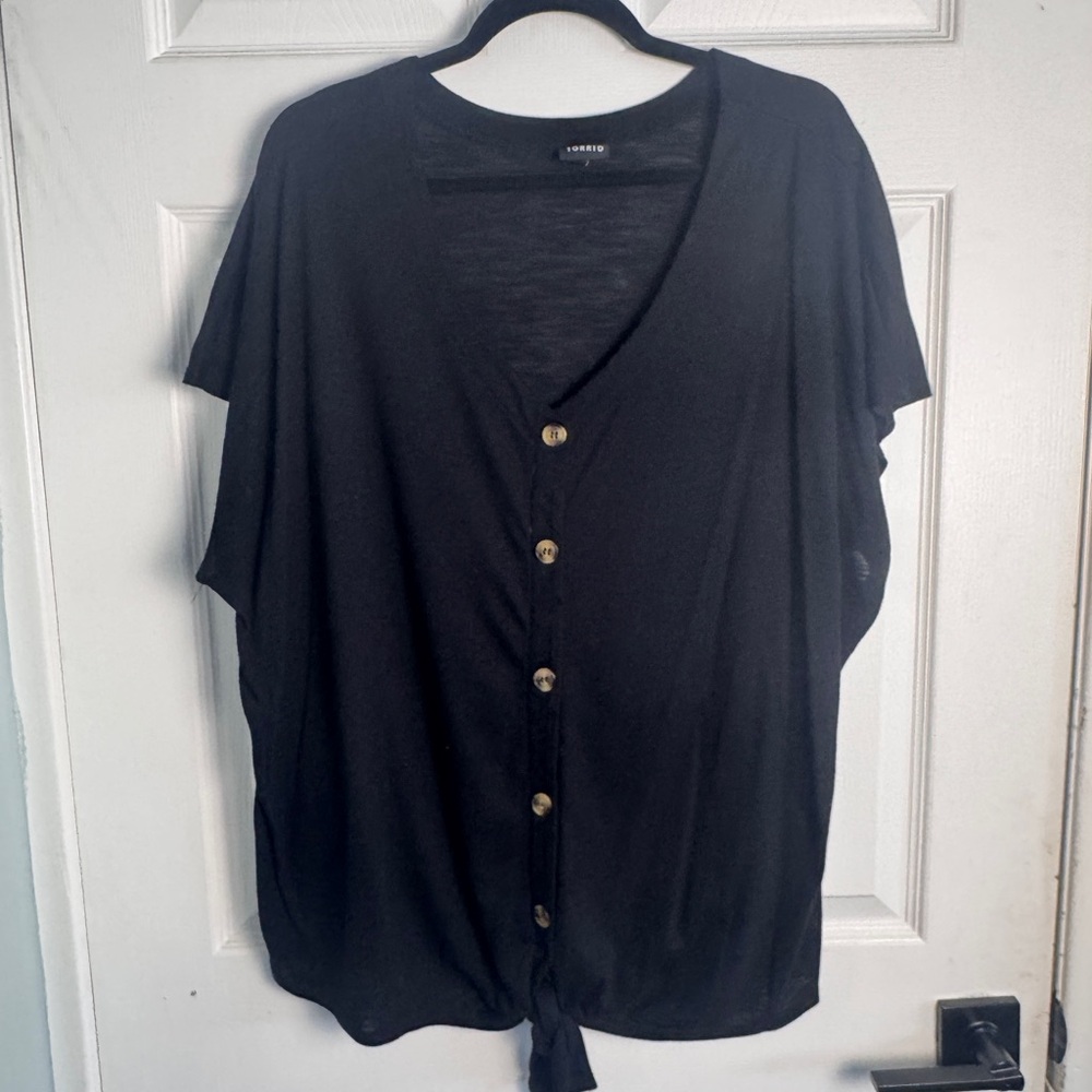 Torrid Black Button-Down Shirt